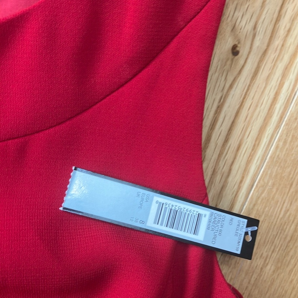NWT Tahari Red Sleeveless A-Line Dress  size 8 - Picture 3 of 5
